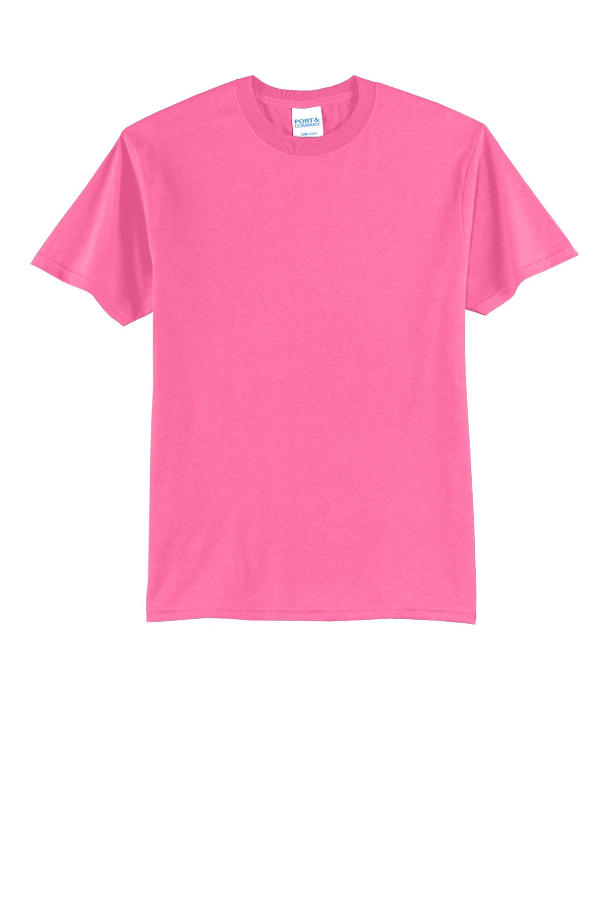 Port & Company Core Blend Tee.  PC55 Neon Pink