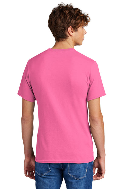 Port & Company Core Blend Tee.  PC55 Neon Pink