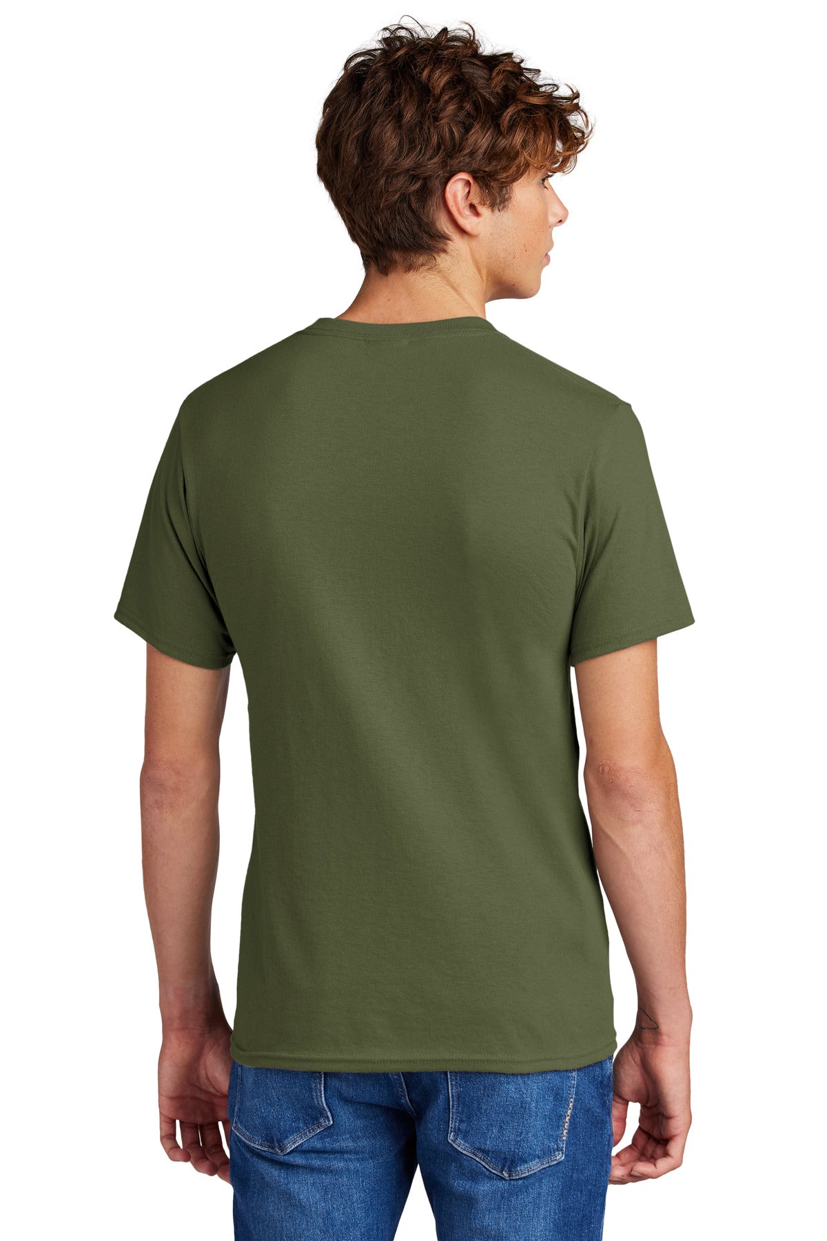 Port & Company Core Blend Tee.  PC55 Olive Drab Green