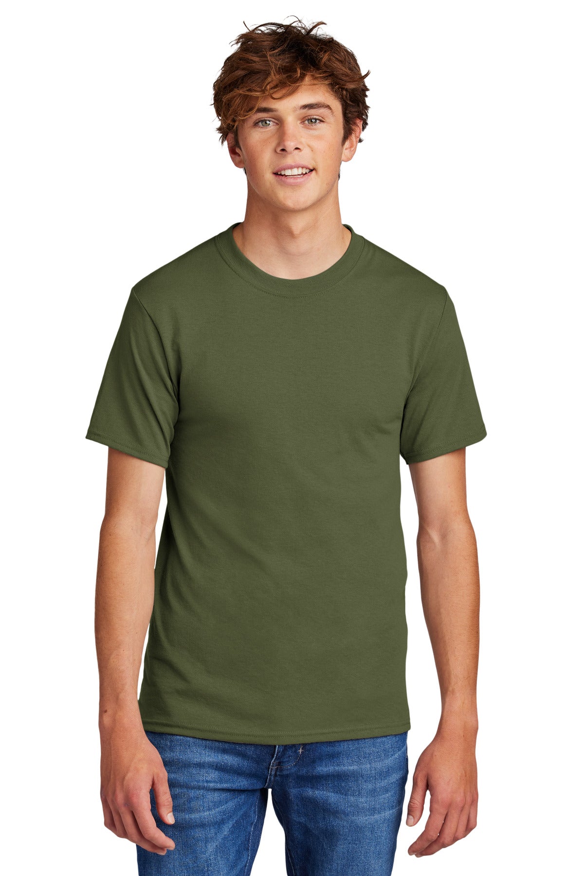 Port & Company Core Blend Tee.  PC55 Olive Drab Green