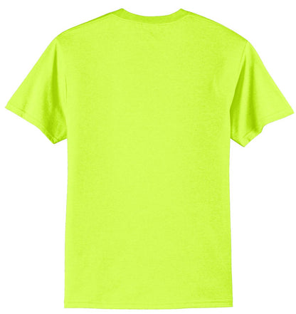 Port & Company Core Blend Tee.  PC55 Safety Green