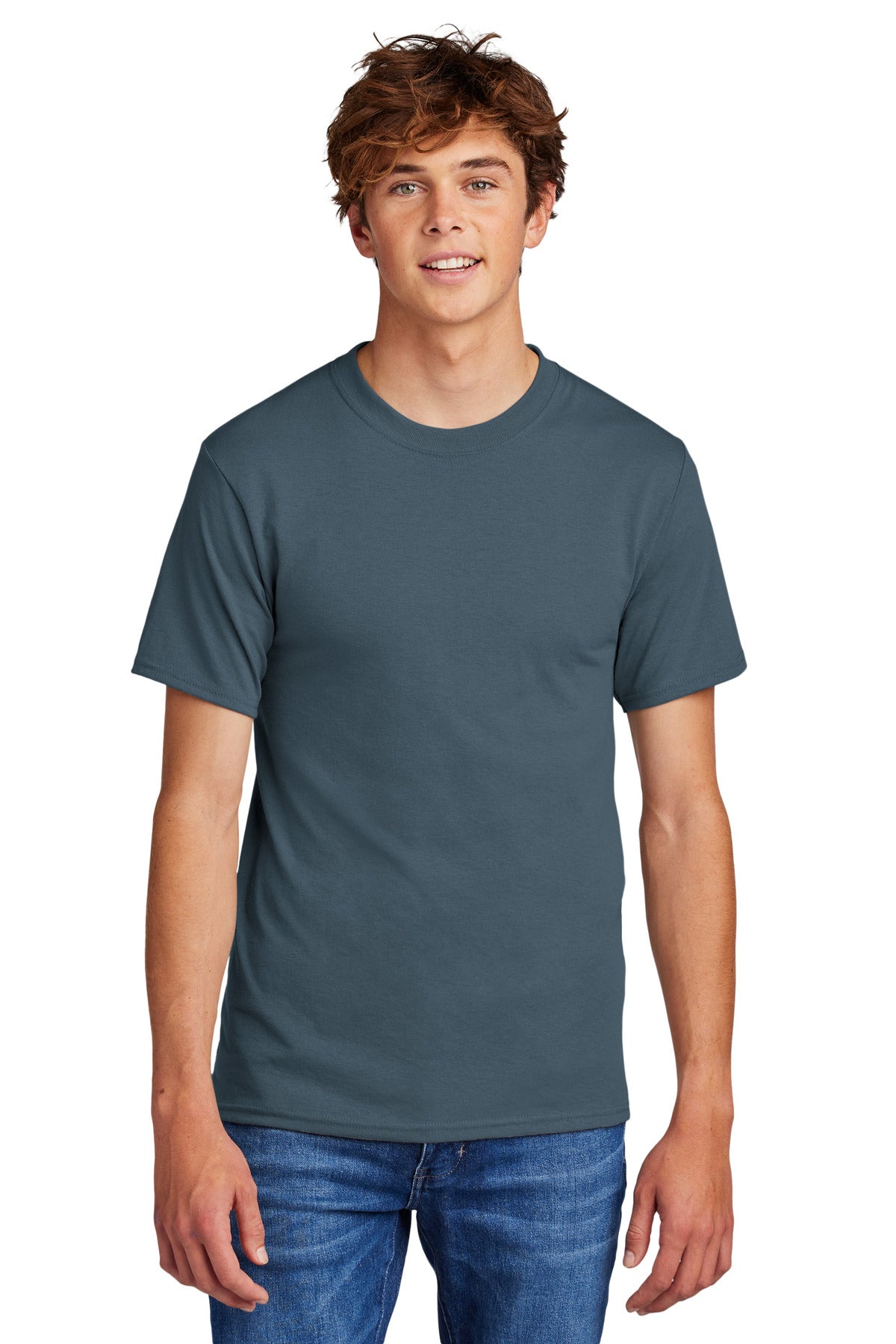 Port & Company Core Blend Tee.  PC55 Steel Blue
