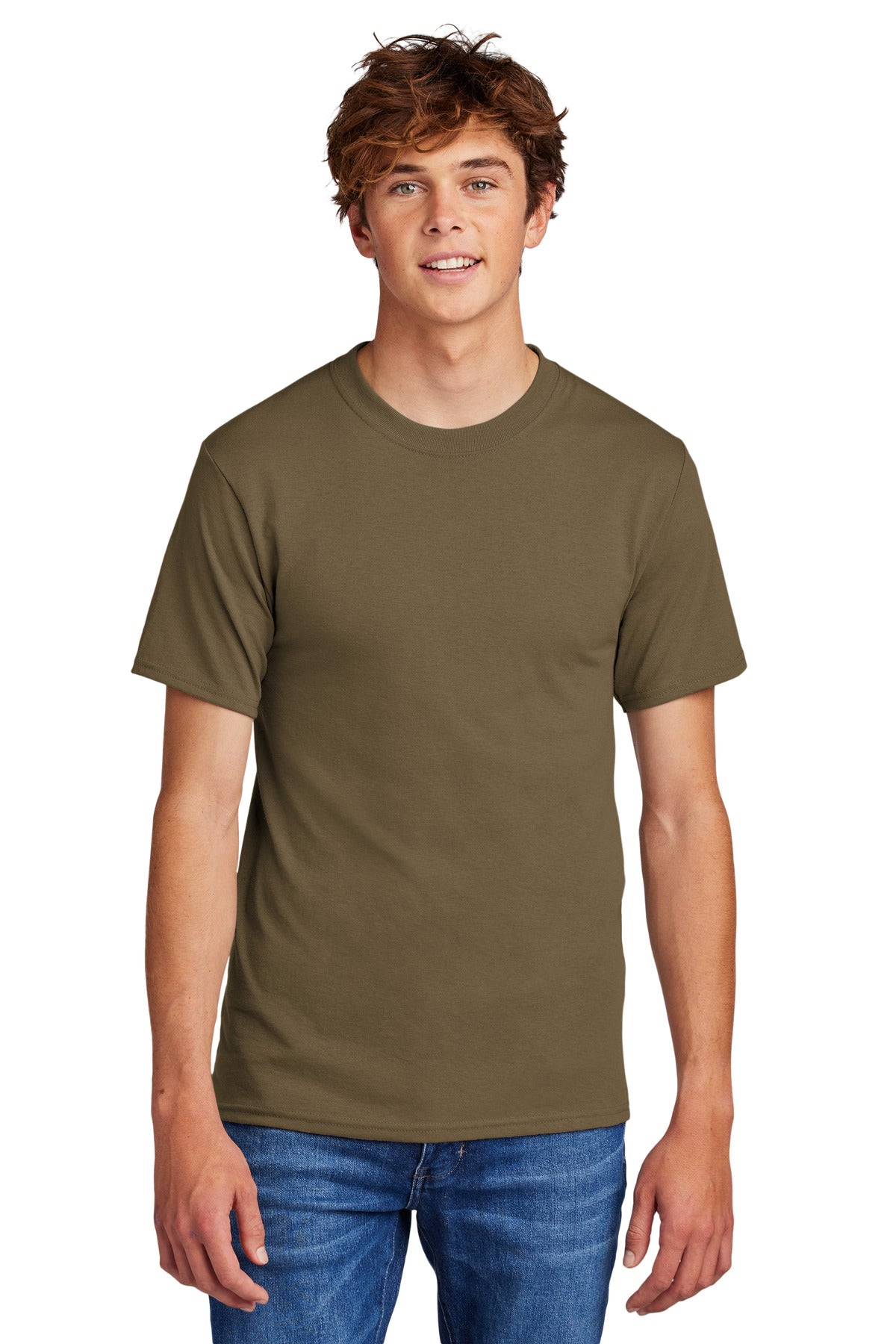 Port & Company Core Blend Tee.  PC55 Woodland Brown