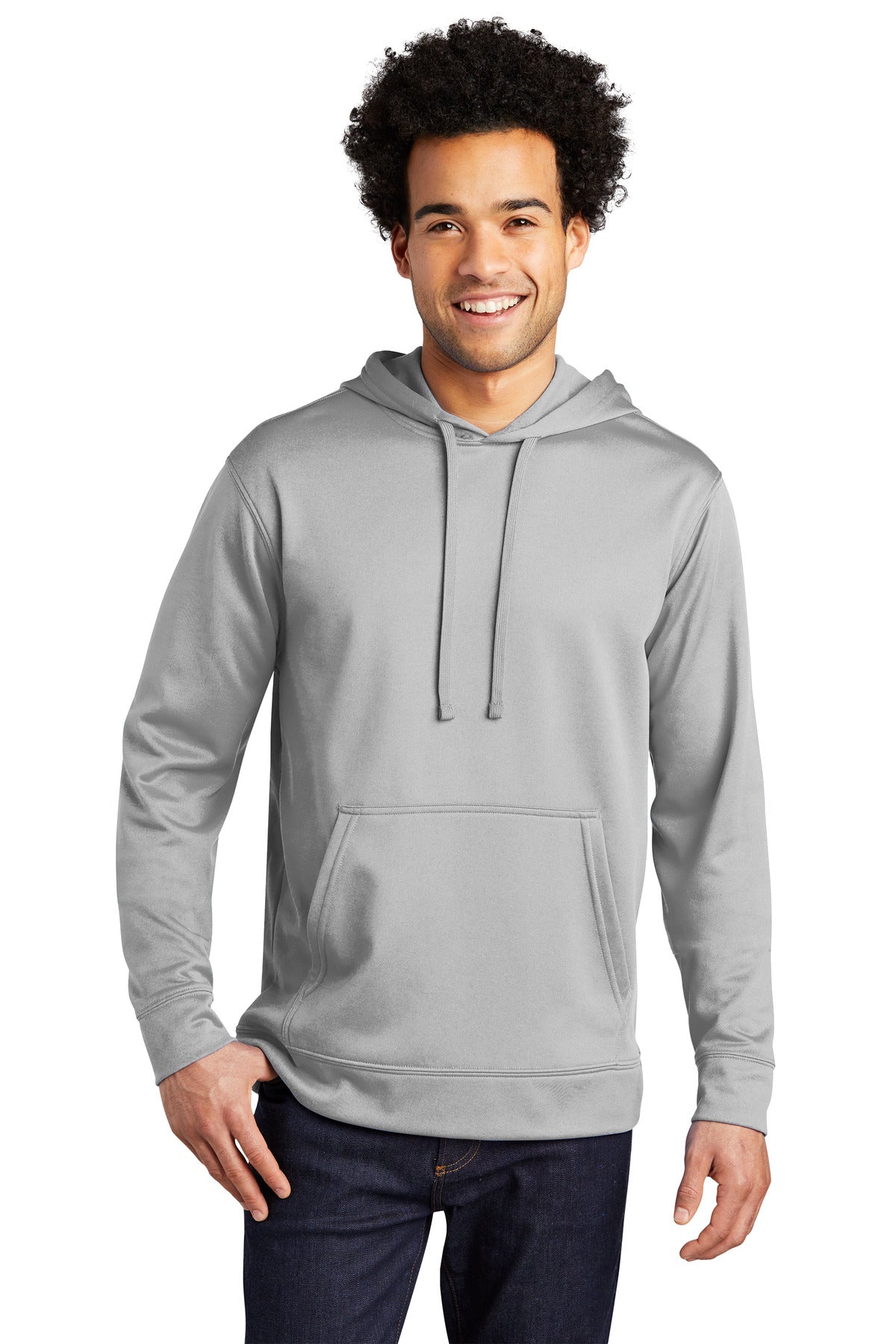 Port & Company Performance Fleece Pullover Hooded Sweatshirt. PC590H Silver