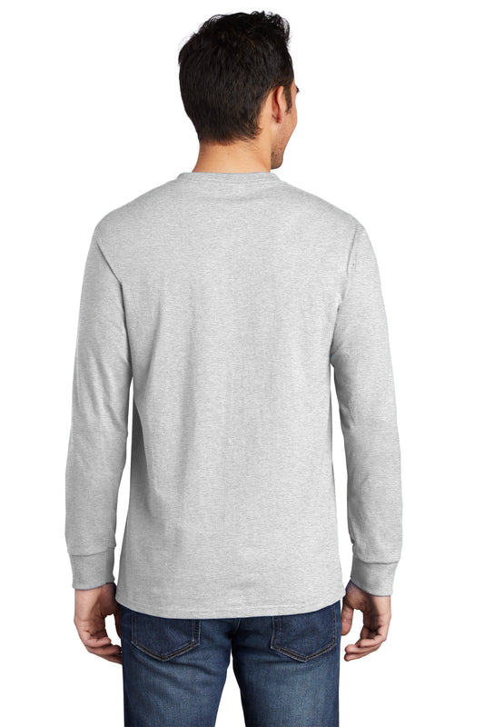 Port & Company Tall Long Sleeve Essential Pocket Tee. PC61LSPT Ash Tall