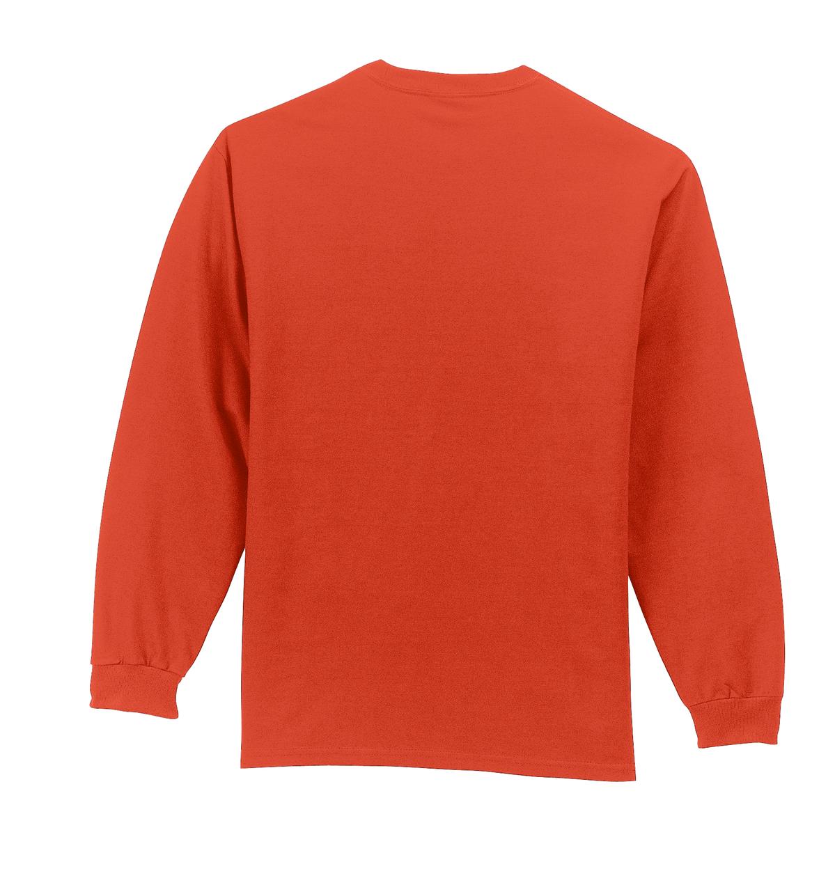 Port & Company Tall Long Sleeve Essential Pocket Tee. PC61LSPT Orange Tall