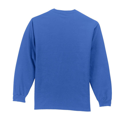 Port & Company Long Sleeve Essential Pocket Tee.  PC61LSP Royal