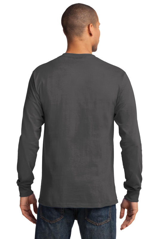 Port & Company Tall Long Sleeve Essential Tee. PC61LST Charcoal Tall