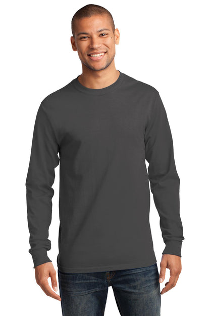 Port & Company Tall Long Sleeve Essential Tee. PC61LST Charcoal Tall