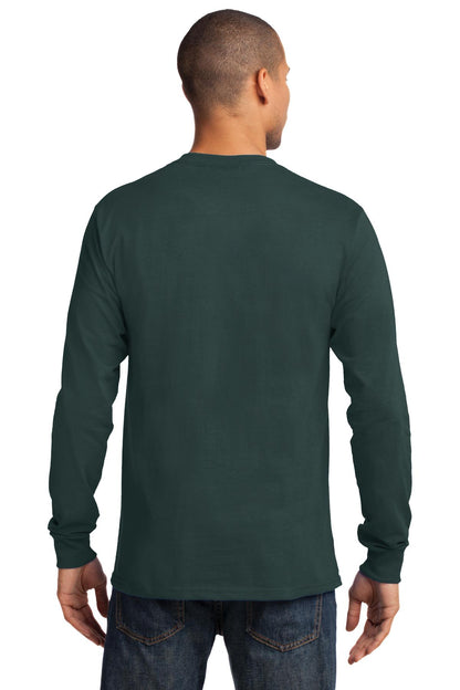Port & Company Tall Long Sleeve Essential Tee. PC61LST Dark Green Tall