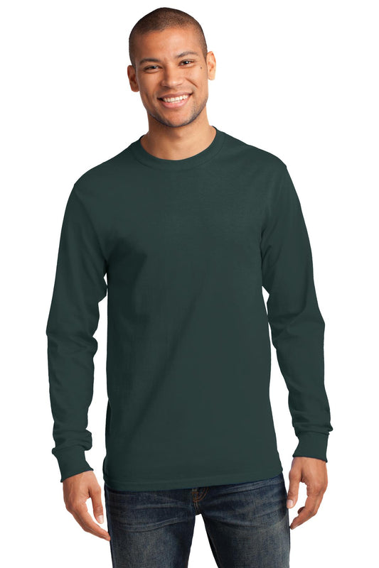 Port & Company Tall Long Sleeve Essential Tee. PC61LST Dark Green Tall