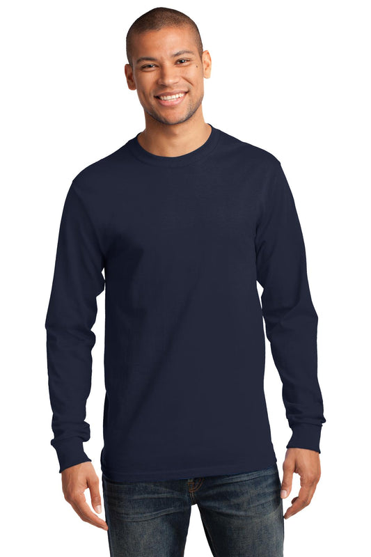 Port & Company Tall Long Sleeve Essential Tee. PC61LST Deep Navy Tall