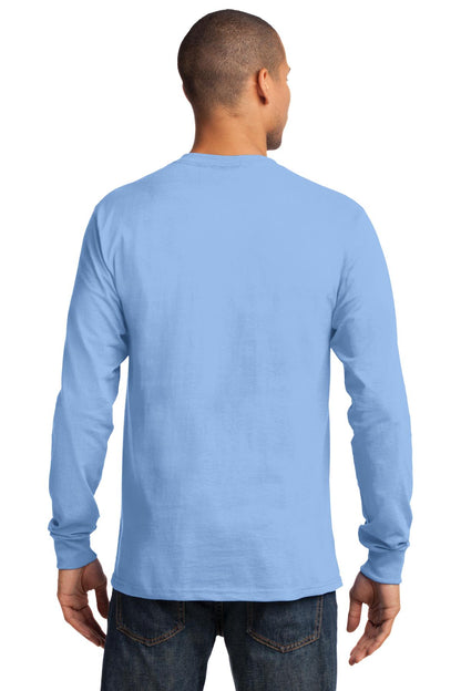 Port & Company Tall Long Sleeve Essential Tee. PC61LST Light Blue Tall