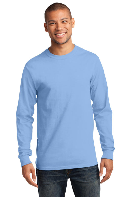 Port & Company Tall Long Sleeve Essential Tee. PC61LST Light Blue Tall