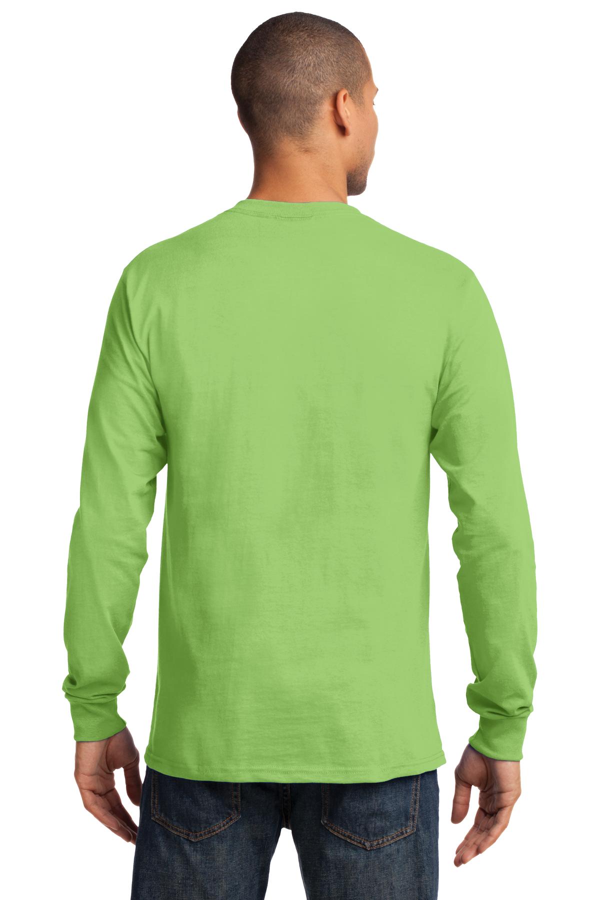Port & Company Tall Long Sleeve Essential Tee. PC61LST Lime Tall