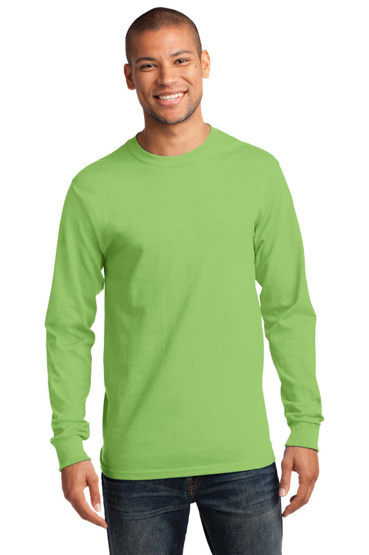 Port & Company Tall Long Sleeve Essential Tee. PC61LST Lime Tall