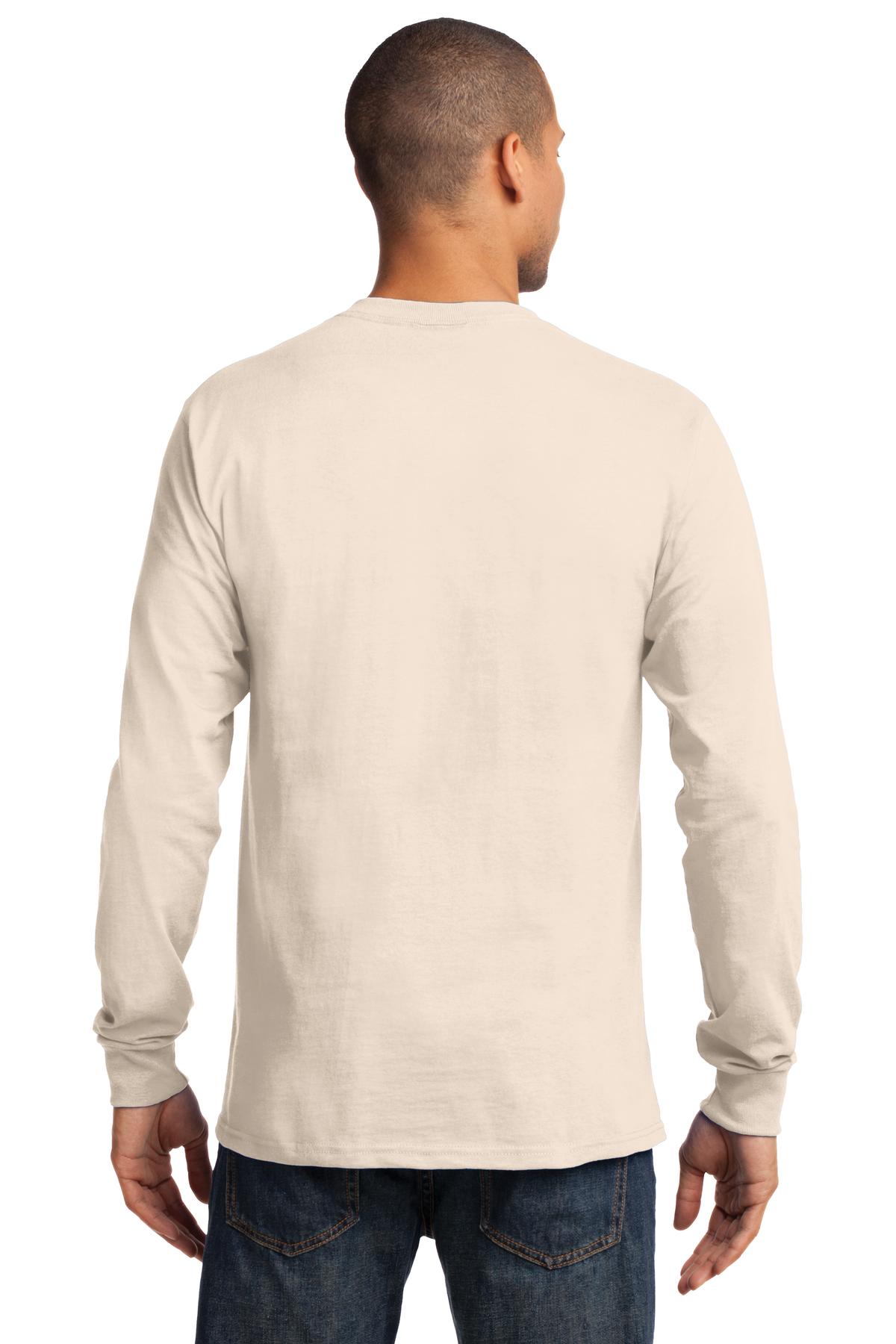 Port & Company Tall Long Sleeve Essential Tee. PC61LST Natural Tall