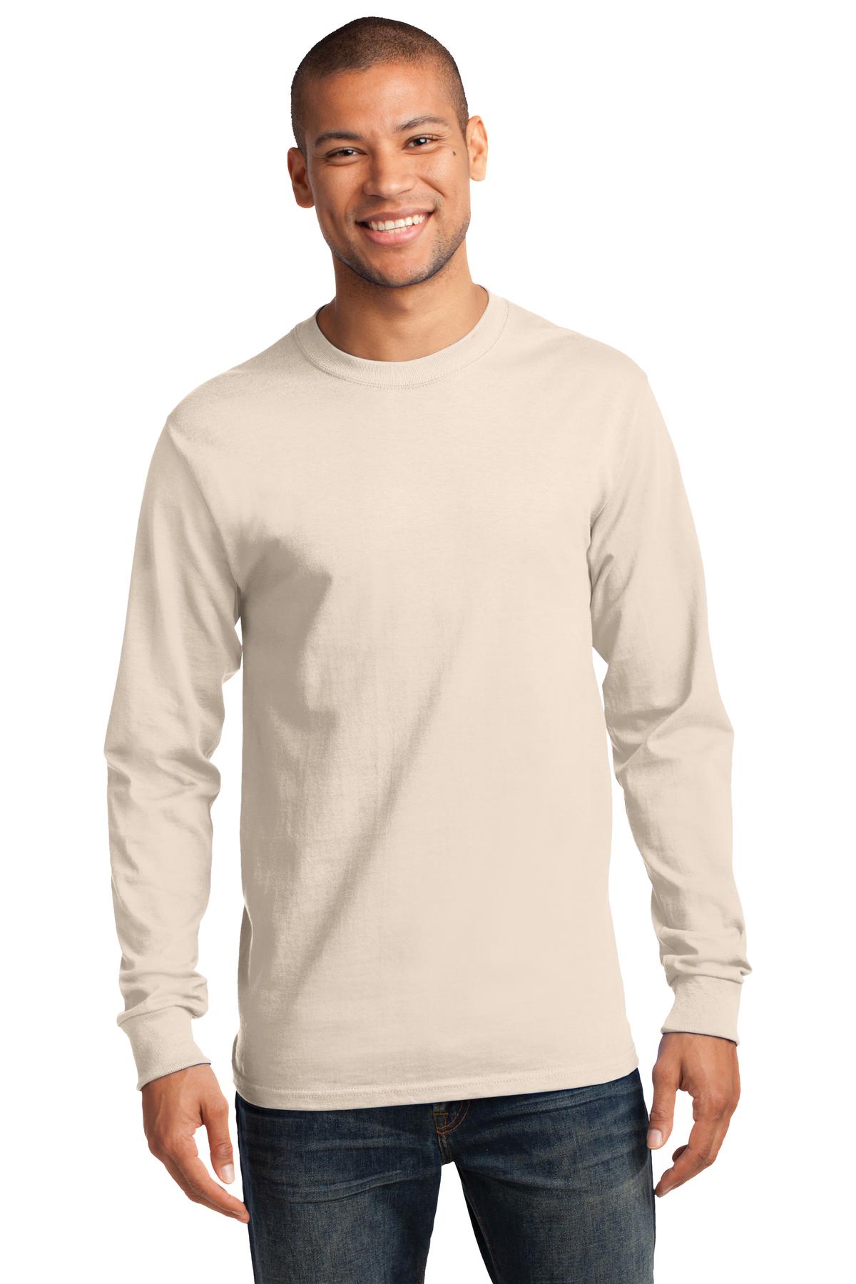Port & Company Tall Long Sleeve Essential Tee. PC61LST Natural Tall