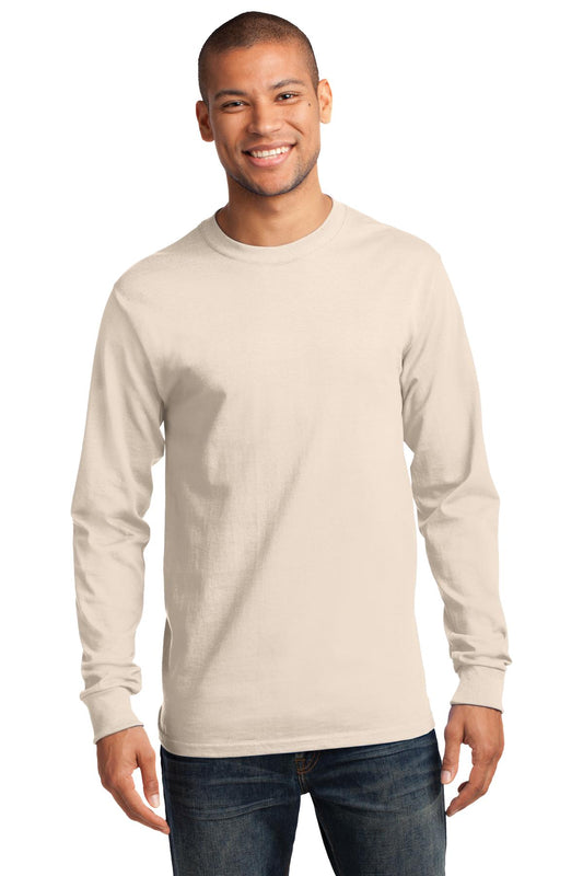 Port & Company Tall Long Sleeve Essential Tee. PC61LST Natural Tall