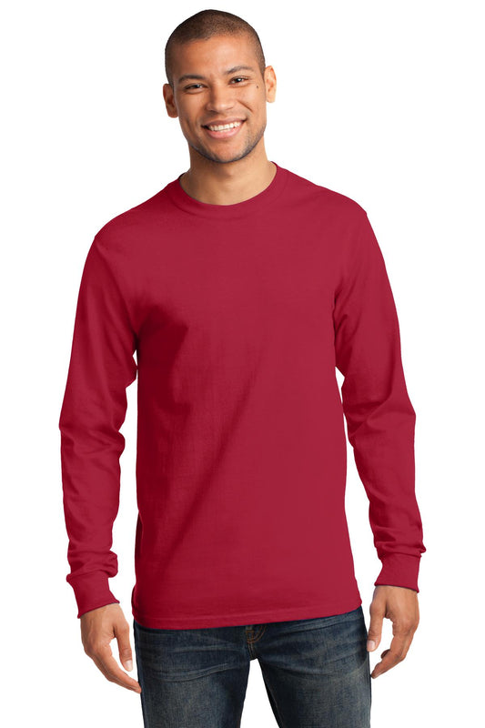 Port & Company Tall Long Sleeve Essential Tee. PC61LST Red Tall