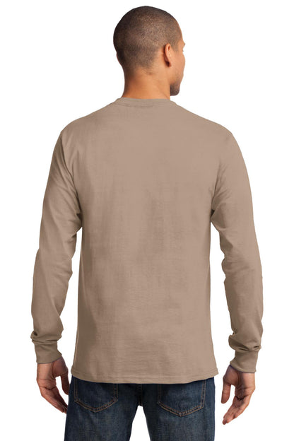Port & Company Tall Long Sleeve Essential Tee. PC61LST Sand Tall