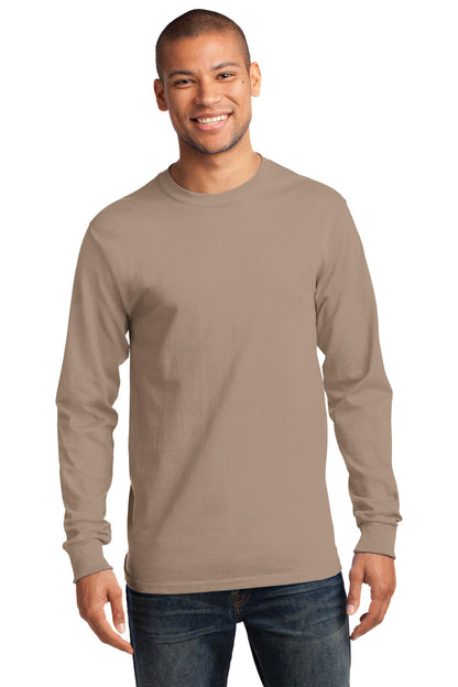 Port & Company Tall Long Sleeve Essential Tee. PC61LST Sand Tall