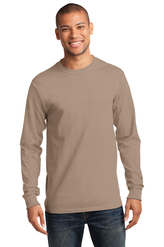 Port & Company Tall Long Sleeve Essential Tee. PC61LST Sand Tall