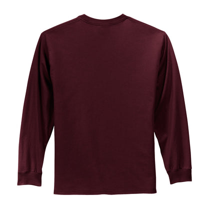 Port & Company Long Sleeve Essential Tee. PC61LS Athletic Maroon