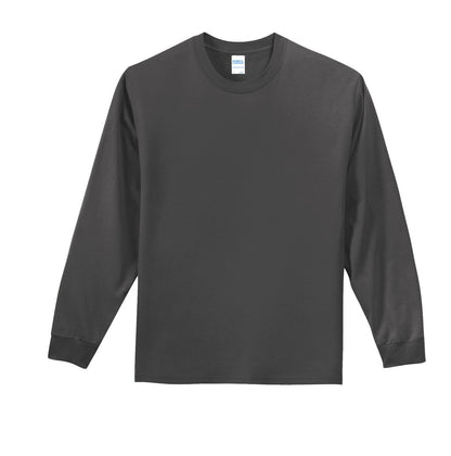 Port & Company Tall Long Sleeve Essential Tee. PC61LST Charcoal Tall