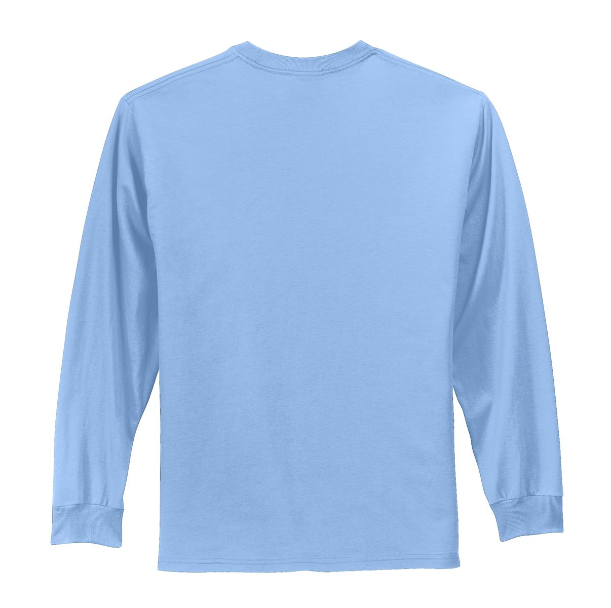 Port & Company Tall Long Sleeve Essential Tee. PC61LST Light Blue Tall