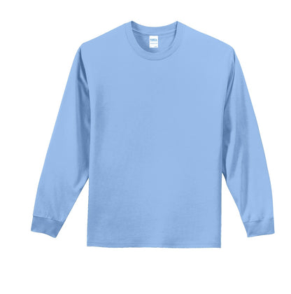 Port & Company Tall Long Sleeve Essential Tee. PC61LST Light Blue Tall
