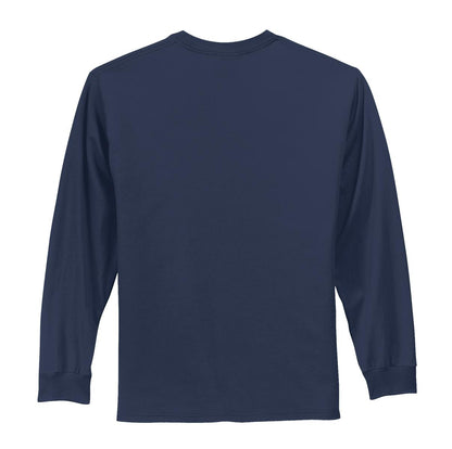 Port & Company Tall Long Sleeve Essential Tee. PC61LST Navy Tall