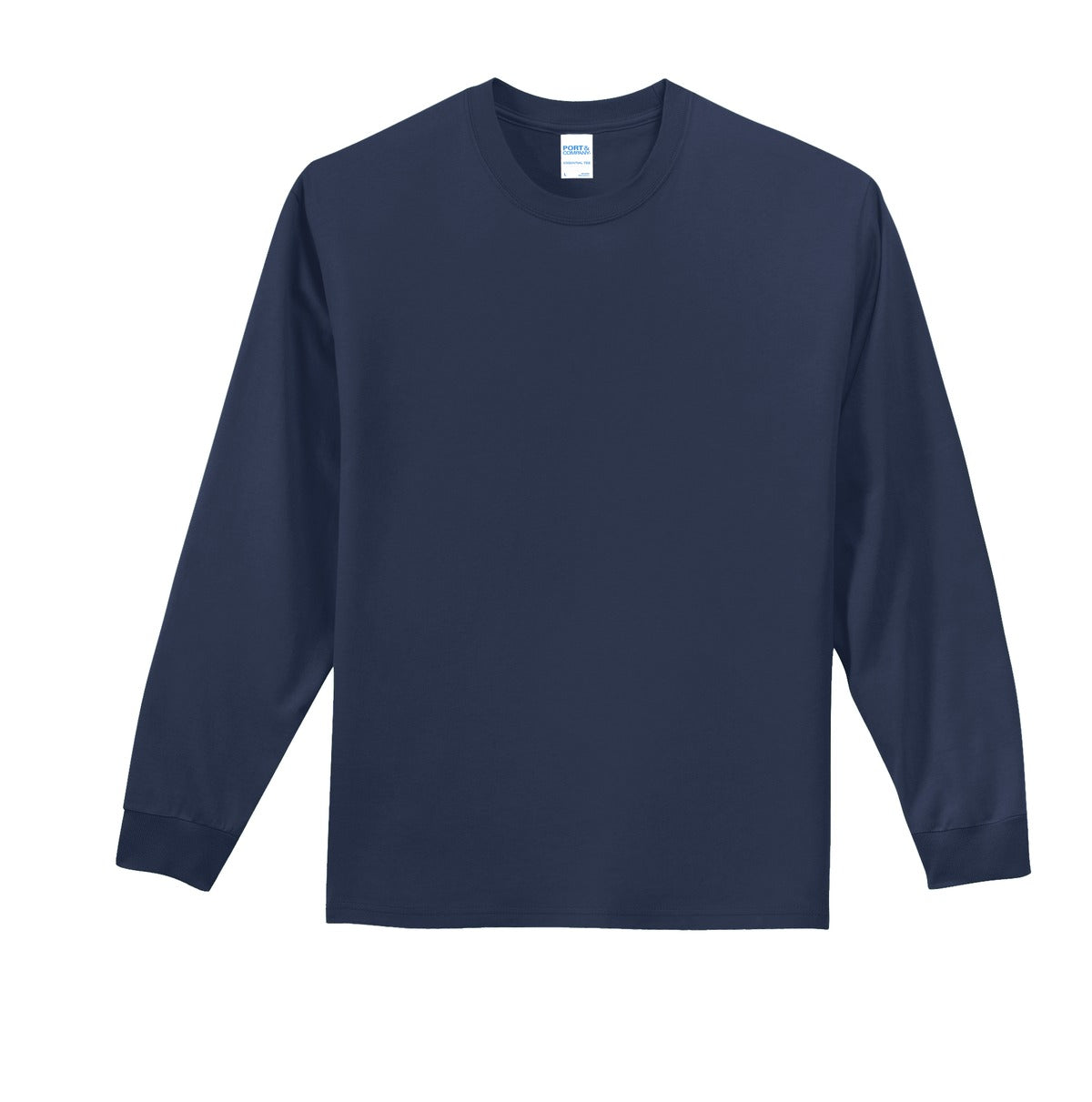 Port & Company Tall Long Sleeve Essential Tee. PC61LST Navy Tall