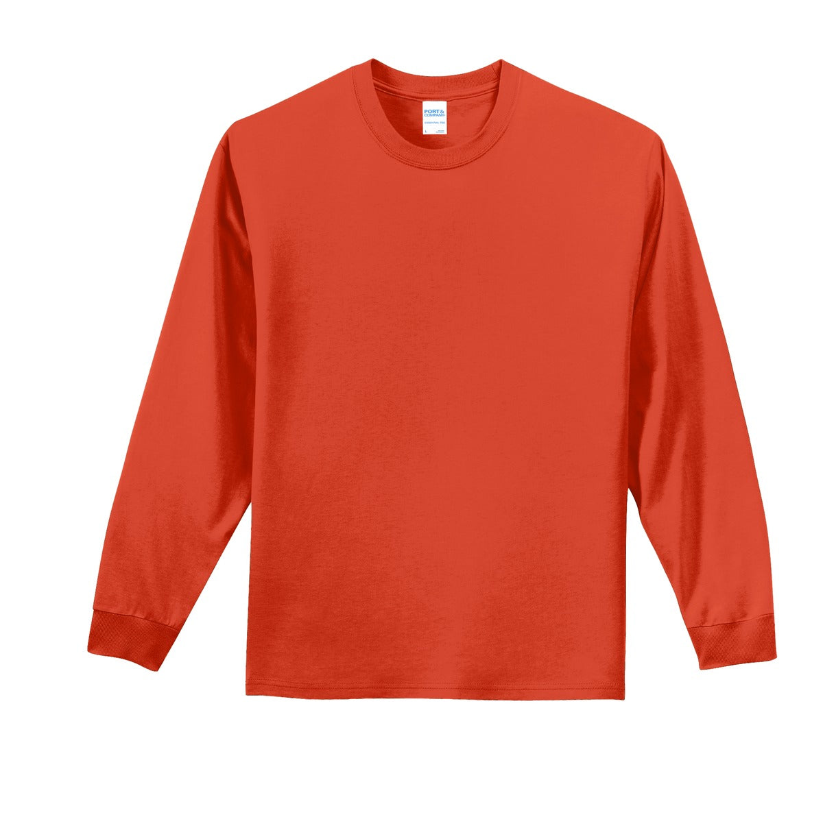 Port & Company Tall Long Sleeve Essential Tee. PC61LST Orange Tall