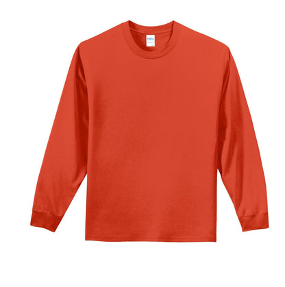 Port & Company Tall Long Sleeve Essential Tee. PC61LST Orange Tall