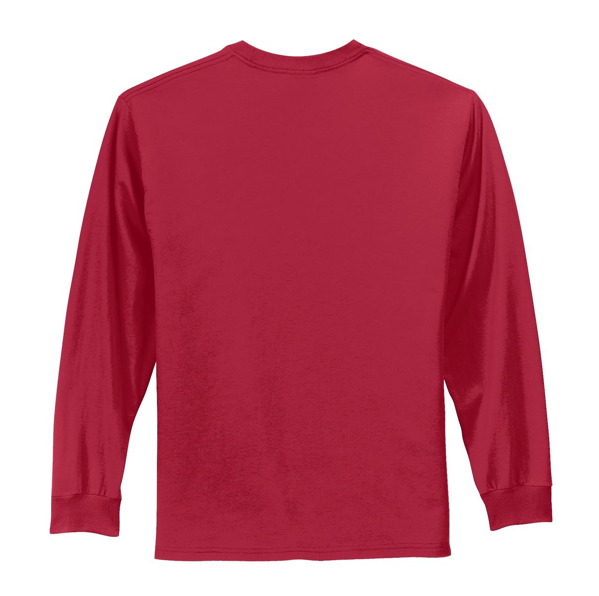 Port & Company Tall Long Sleeve Essential Tee. PC61LST Red Tall