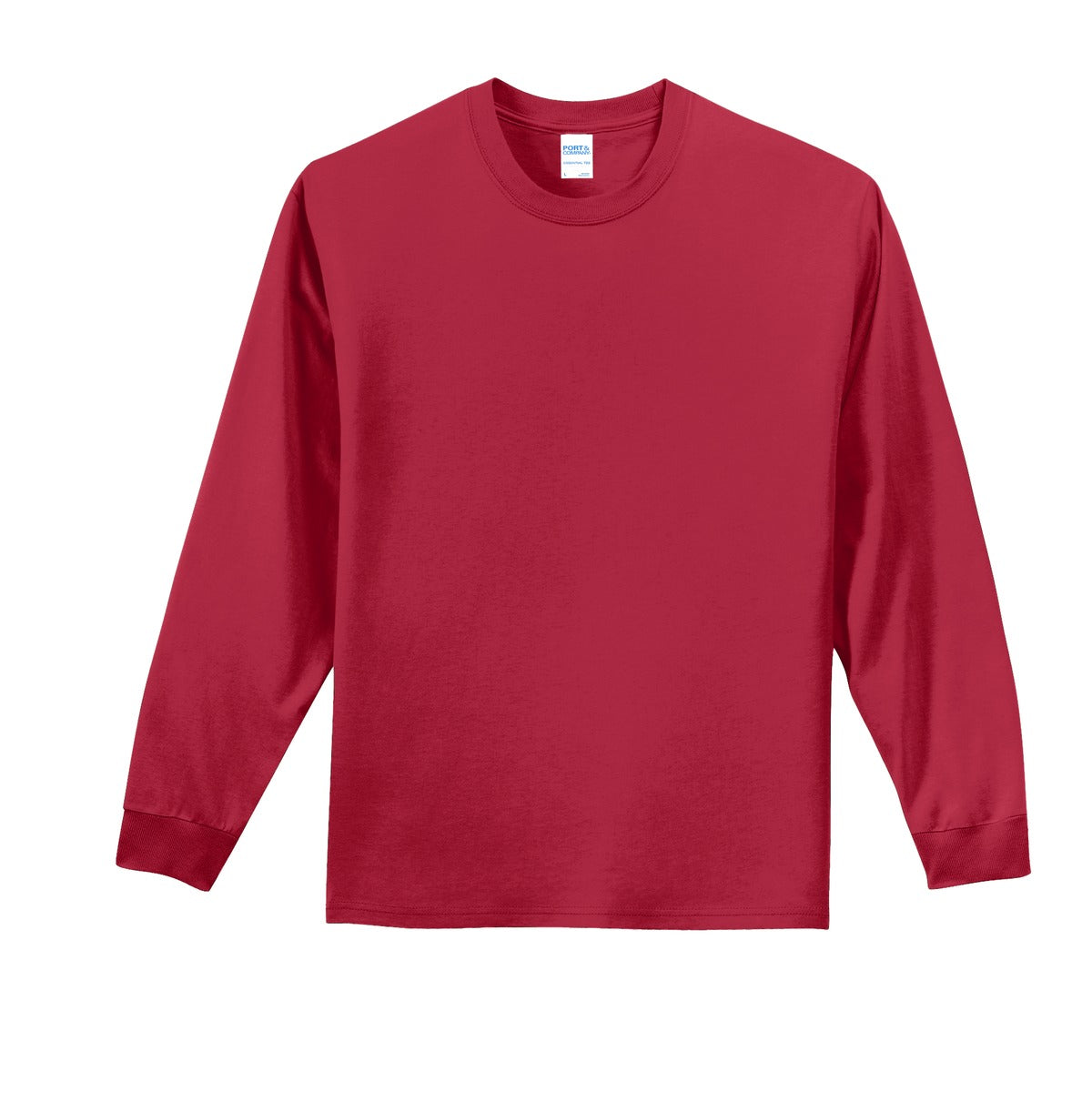 Port & Company Tall Long Sleeve Essential Tee. PC61LST Red Tall