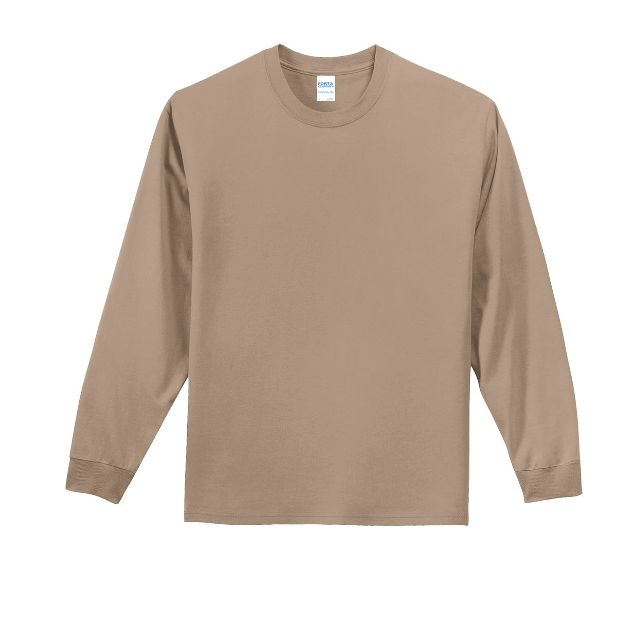 Port & Company Tall Long Sleeve Essential Tee. PC61LST Sand Tall