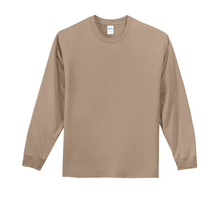Port & Company Tall Long Sleeve Essential Tee. PC61LST Sand Tall
