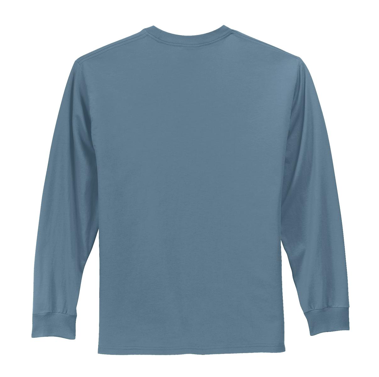 Port & Company Tall Long Sleeve Essential Tee. PC61LST Stonewashed Blue Tall