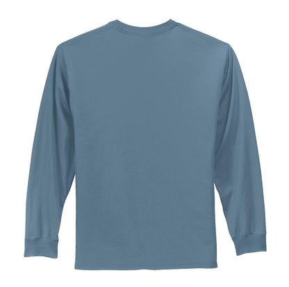 Port & Company Tall Long Sleeve Essential Tee. PC61LST Stonewashed Blue Tall
