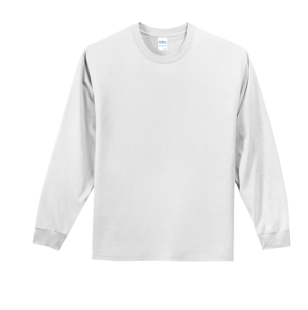 Port & Company Long Sleeve Essential Tee. PC61LS White