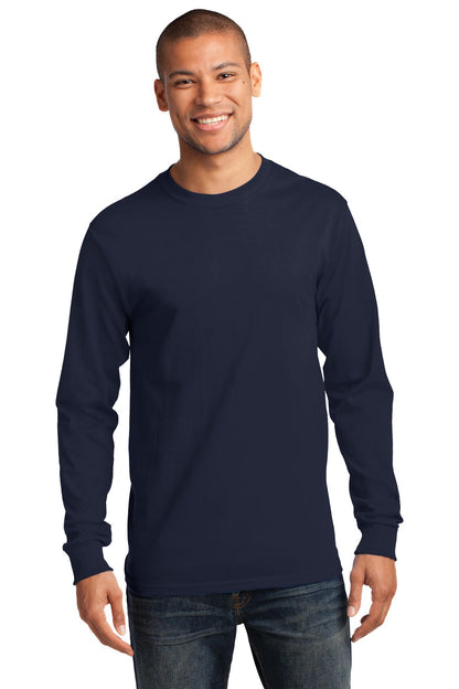 Port & Company Long Sleeve Essential Tee. PC61LS Deep Navy