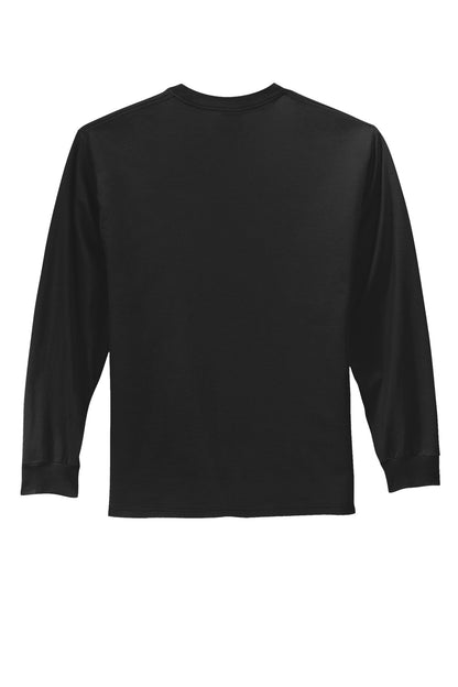 Port & Company Tall Long Sleeve Essential Tee. PC61LST Jet Black Tall
