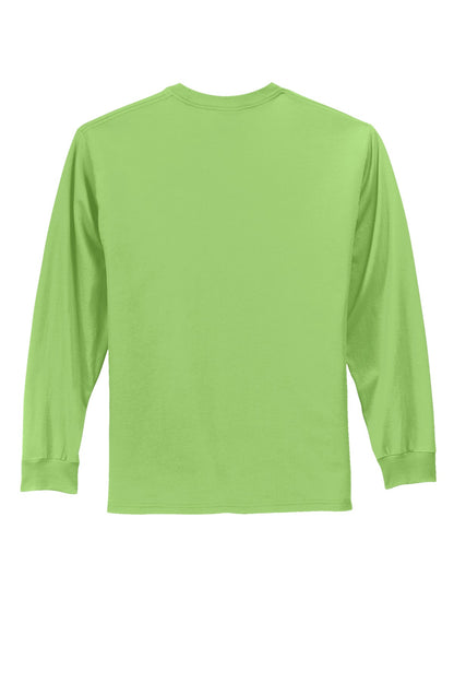 Port & Company Tall Long Sleeve Essential Tee. PC61LST Lime Tall