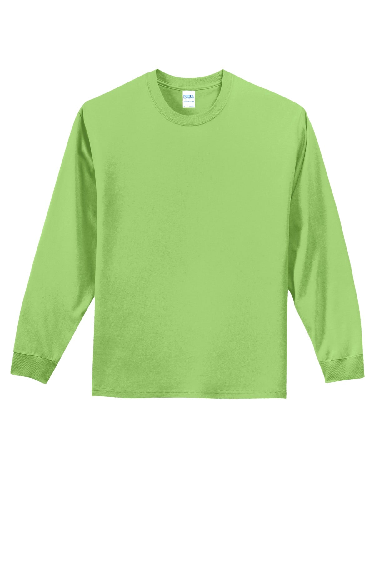 Port & Company Tall Long Sleeve Essential Tee. PC61LST Lime Tall