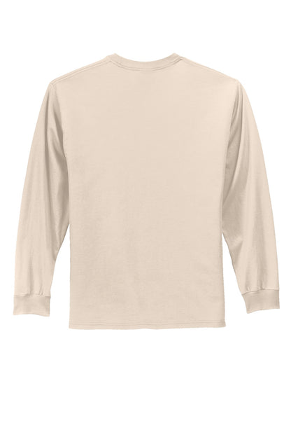 Port & Company Tall Long Sleeve Essential Tee. PC61LST Natural Tall