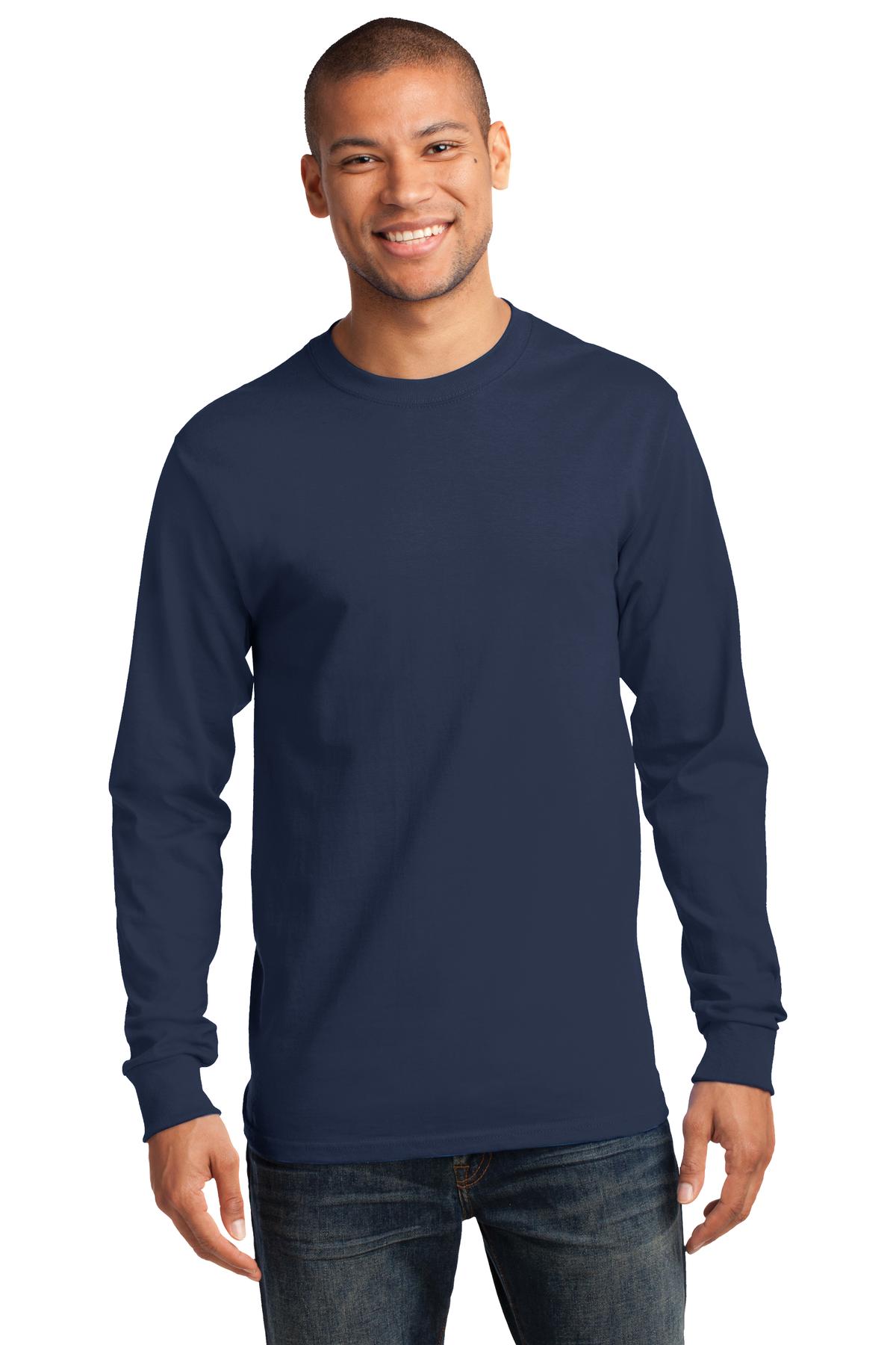 Port & Company Long Sleeve Essential Tee. PC61LS Navy