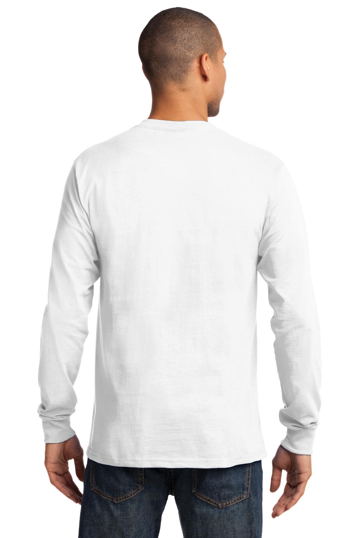 Port & Company Long Sleeve Essential Tee. PC61LS White