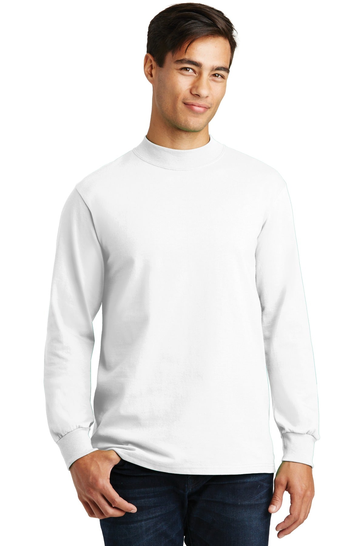 Port & Company Essential Mock Turtleneck.  PC61M White